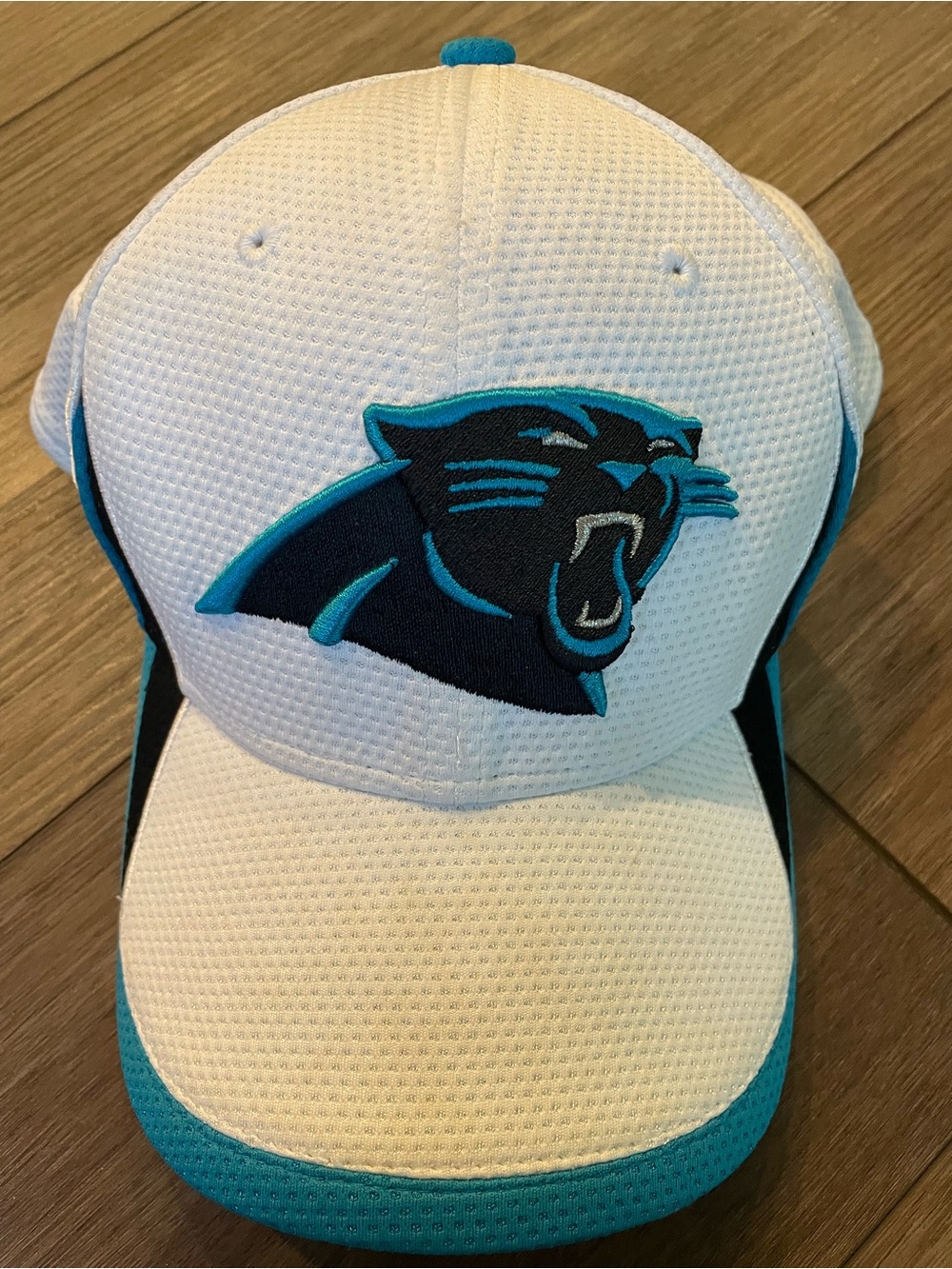 Carolina Panthers White and Teal Mesh Performance Cap Medium